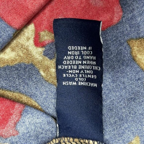 Chaps Dress Womens XL Dark Floral Ruched Cap Sleeve Surplice Sheath Stretch - Picture 6 of 10